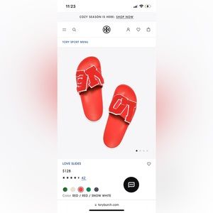 Tory Burch LOVE slides in red. Never worn!